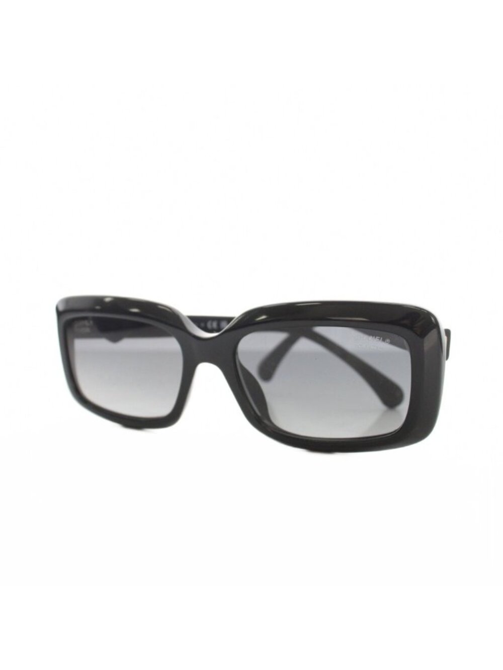 Chanel Sunglasses Heart CC Logo Black Square Frame Eyewear